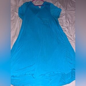 LuLaRoe Carly Bright Blue Dress